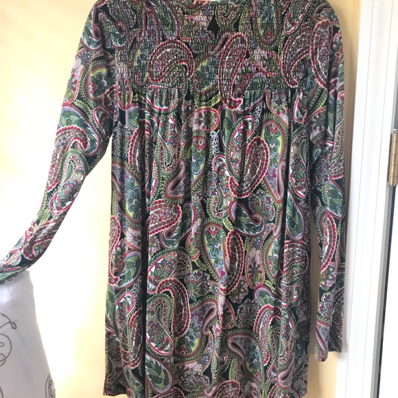 J Jill size S T top tunic pullover Excellent condition red green black - Picture 8 of 8